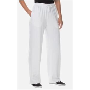 NWT Woman‎ Within Plus Size White Jogger Pull On Pants 26W Tall Linen Stretch
